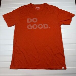 Cotopaxi Do Good Graphic T-Shirt Mens Small Burnt Orange Organic Cotton Blend
